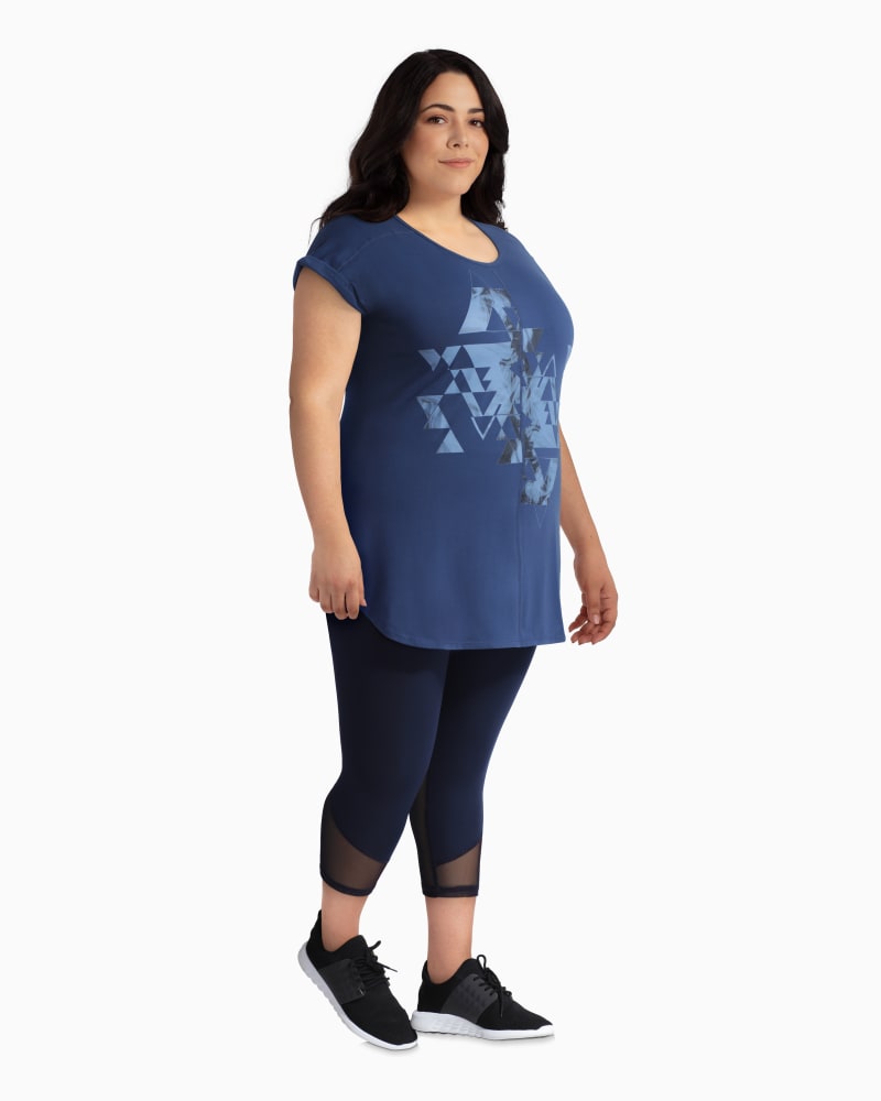 Plus size model with rectangle body shape wearing Rosie Graphic Tee by Rainbeau Curves | Dia&Co | dia_product_style_image_id:112495
